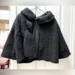 Vintage Black wool lined shacket or jacket